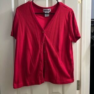 Vintage Knitmixx Red Ribbed Cardigan